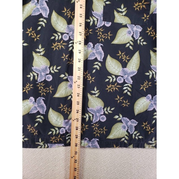 Op Sport Shirt Mens XL Multicolor Floral Wooden Button Up Collared Hawaiian - Picture 5 of 9